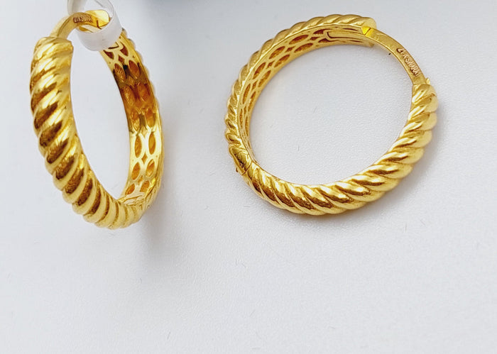 21K Rounded Earrings Made of 21K Yellow Gold by Saeed Jewelry-25598