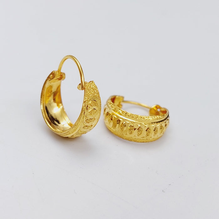 21K Rounded Earrings Made of 21K Yellow Gold by Saeed Jewelry-25571