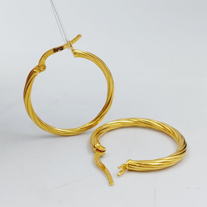 21K Rounded Earrings Made of 21K Yellow Gold by Saeed Jewelry-25316