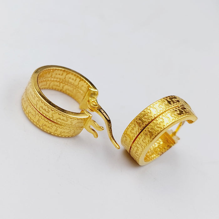 21K Rounded Earrings Made of 21K Yellow Gold by Saeed Jewelry-25310