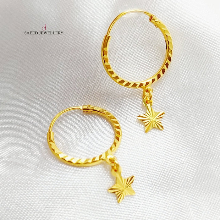 Rounded Earrings Made Of 21K Yellow Gold by Saeed Jewelry-27419