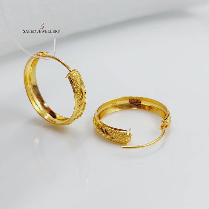 Rounded Earrings Made Of 21K Yellow Gold by Saeed Jewelry-27416