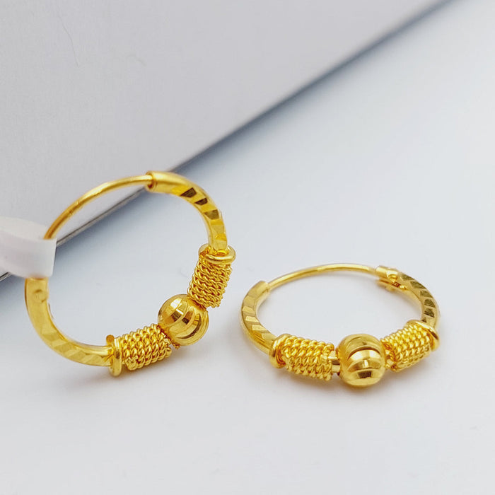 Hoop Earrings Made Of 21K Yellow Gold by Saeed Jewelry-28151