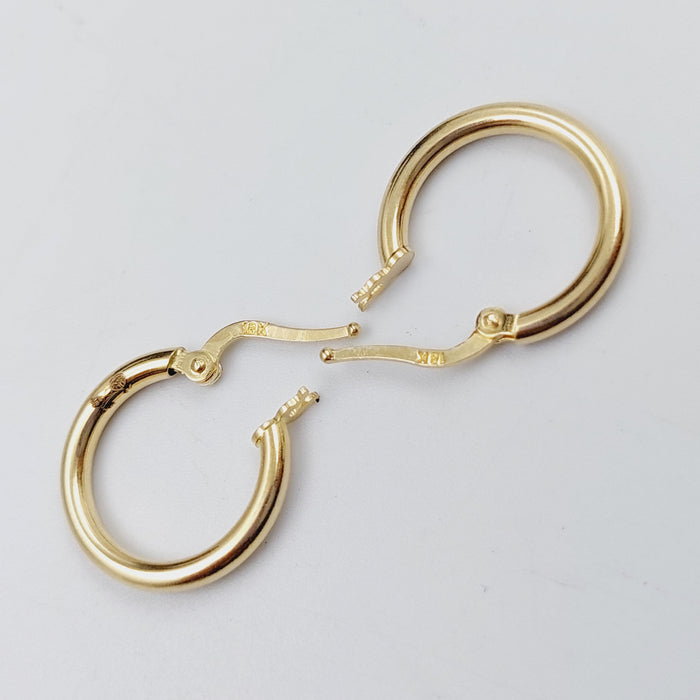 18K Rounded Earrings Made of 18K Yellow Gold by Saeed Jewelry-25787