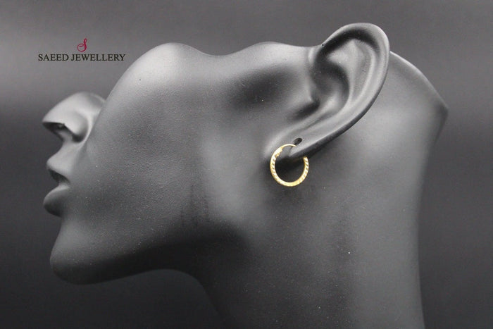 21K Rounded Earrings Made of 21K Yellow Gold by Saeed Jewelry-26728