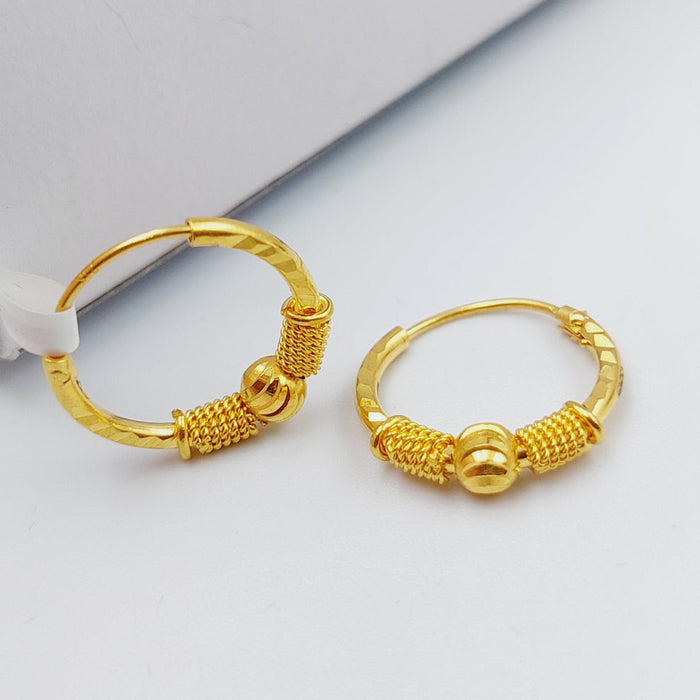 21K Rounded Earrings Made of 21K Yellow Gold by Saeed Jewelry-26490