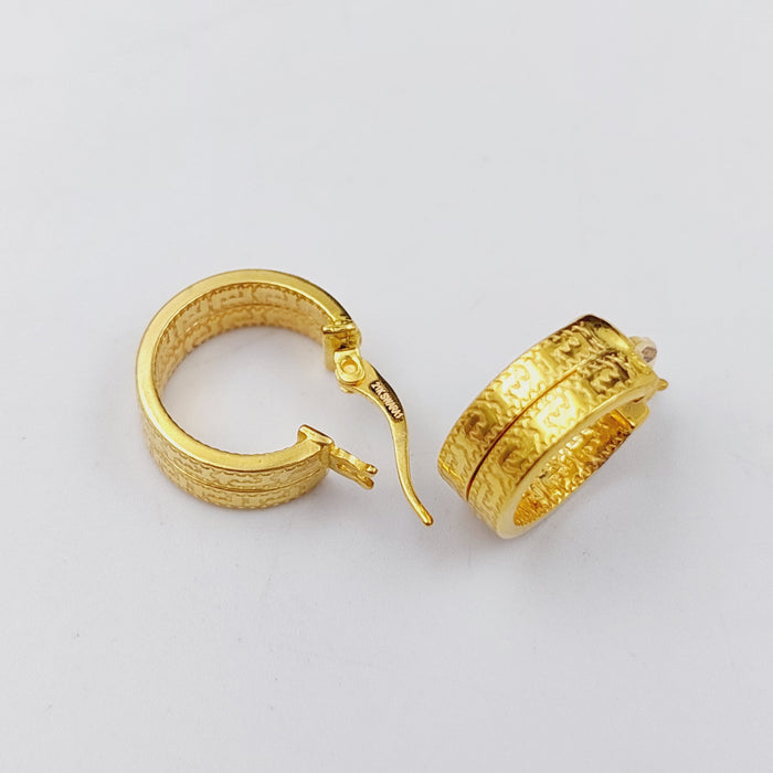 21K Rounded Earrings Made of 21K Yellow Gold by Saeed Jewelry-25310