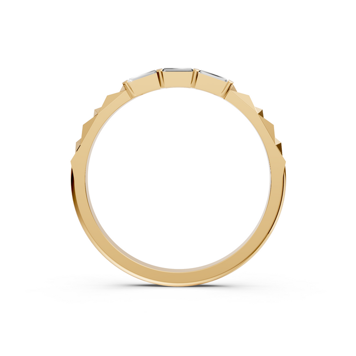 Horizontal Three Stone Baguette Lab Diamond Stacking Band