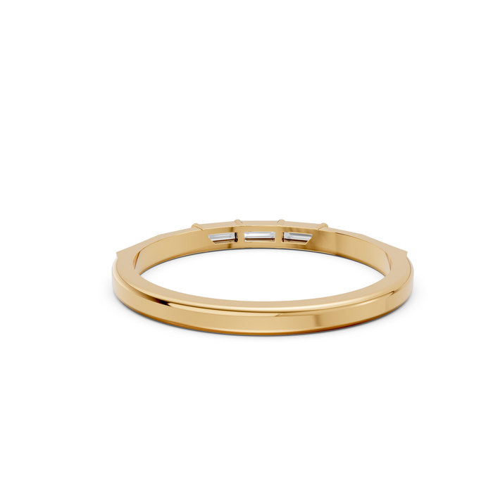 Horizontal Three Stone Baguette Lab Diamond Stacking Band