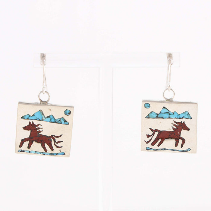 Horse Inlay Earrings