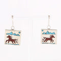 Horse Inlay Earrings