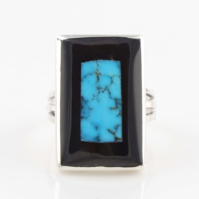 Jet and Turquoise Ring