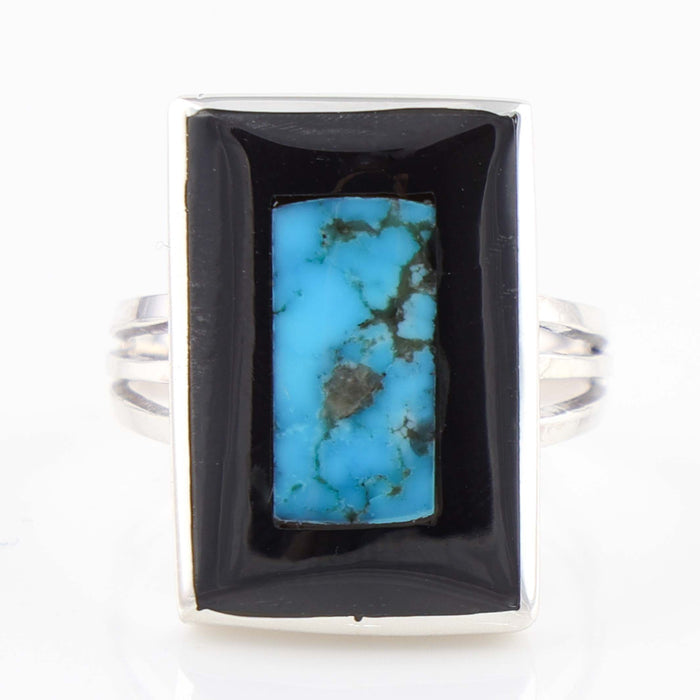 Jet and Turquoise Ring