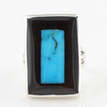 Jet and Turquoise Ring