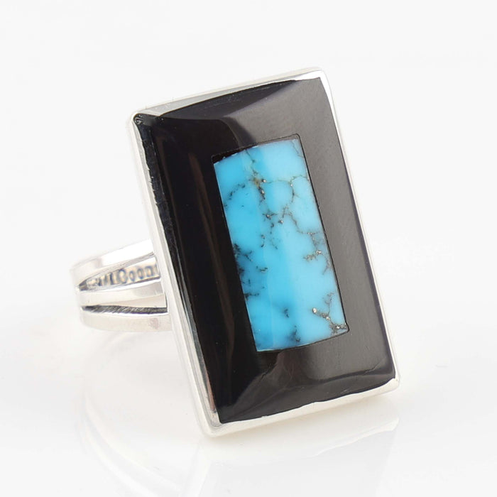 Jet and Turquoise Ring