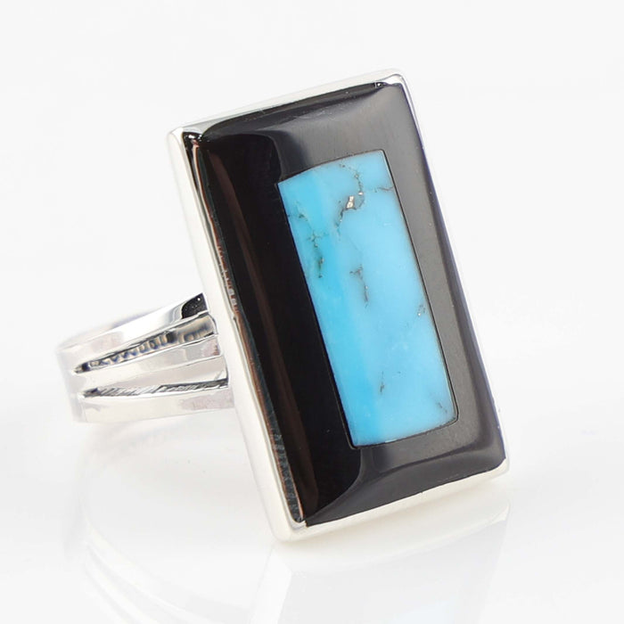 Jet and Turquoise Ring