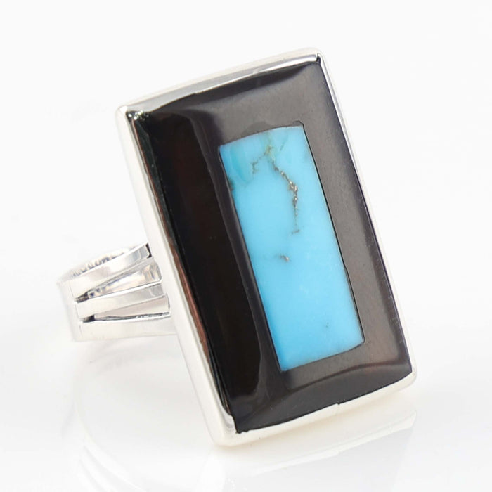 Jet and Turquoise Ring