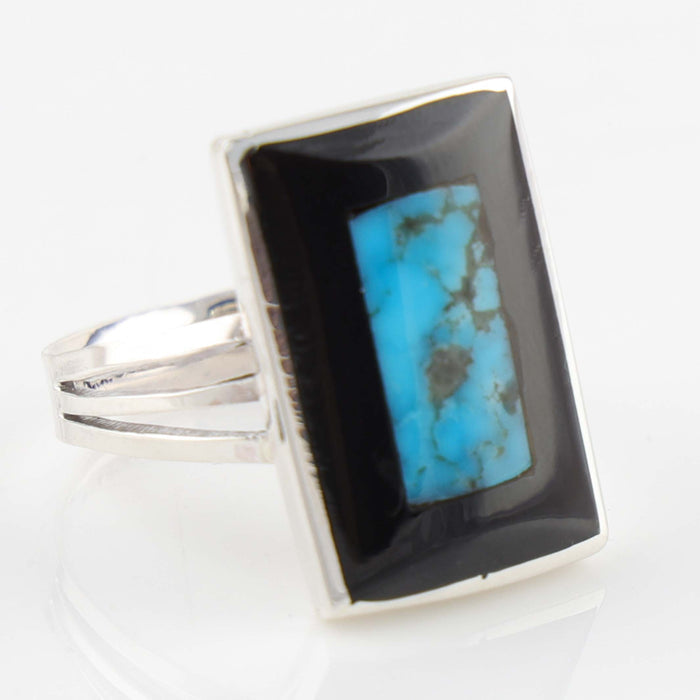 Jet and Turquoise Ring