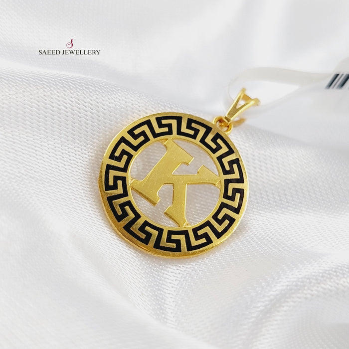 21K K Letter of Letter Made of 21K Yellow Gold by Saeed Jewelry-k-تعليقة-حرف-فرزاتشي