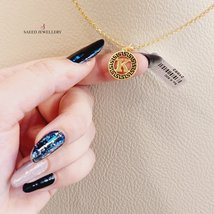 21K K Letter of Letter Made of 21K Yellow Gold by Saeed Jewelry-k-تعليقة-حرف-فرزاتشي