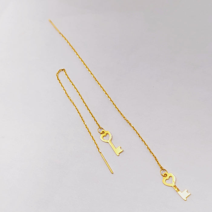 21K Key Earrings Made of 21K Yellow Gold by Saeed Jewelry-25792