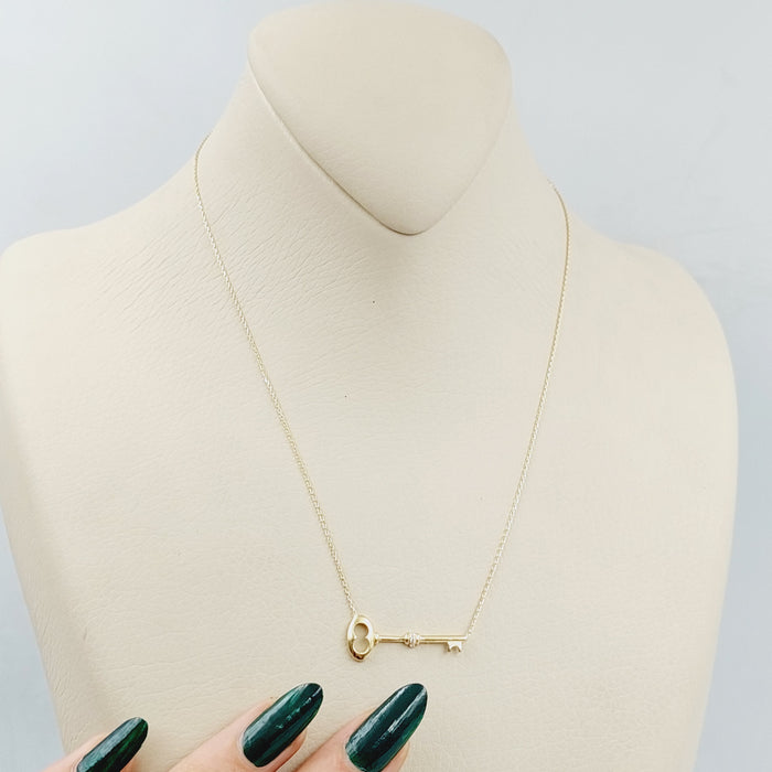 18K Key Necklace Made of 18K Yellow Gold by Saeed Jewelry-25846