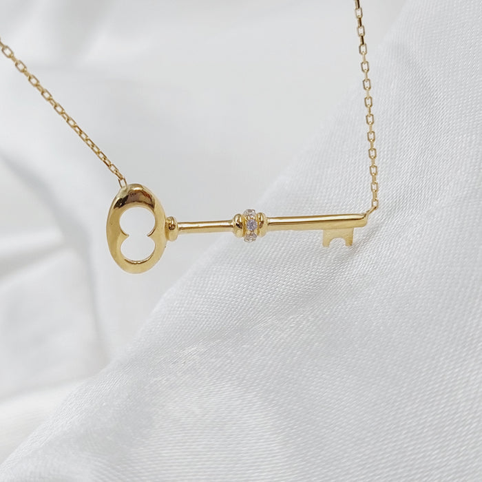 18K Key Necklace Made of 18K Yellow Gold by Saeed Jewelry-25846