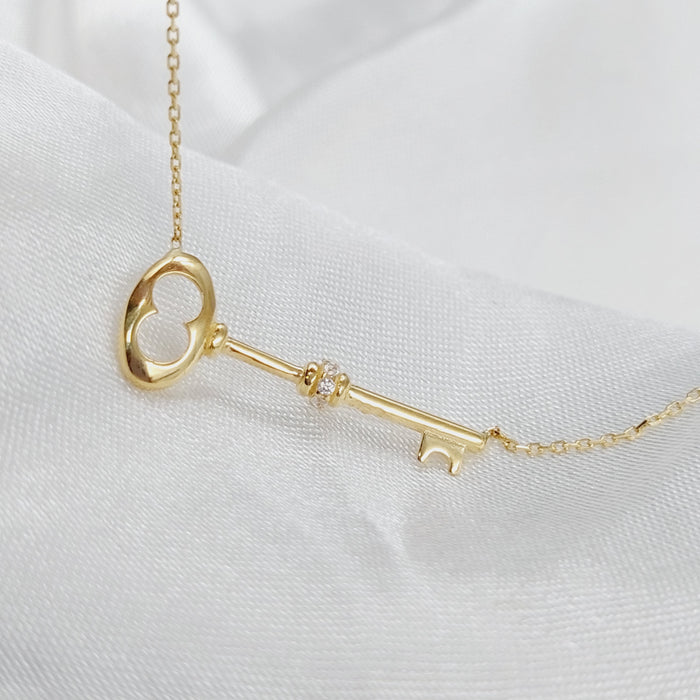 18K Key Necklace Made of 18K Yellow Gold by Saeed Jewelry-25846