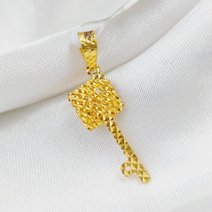 21K Key Pendant Made of 21K Yellow Gold by Saeed Jewelry-26048