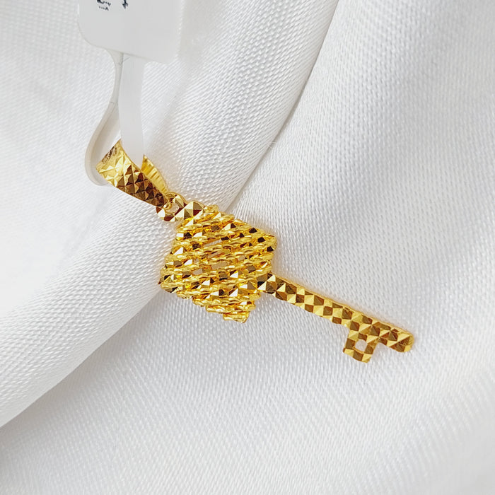 21K Key Pendant Made of 21K Yellow Gold by Saeed Jewelry-26048