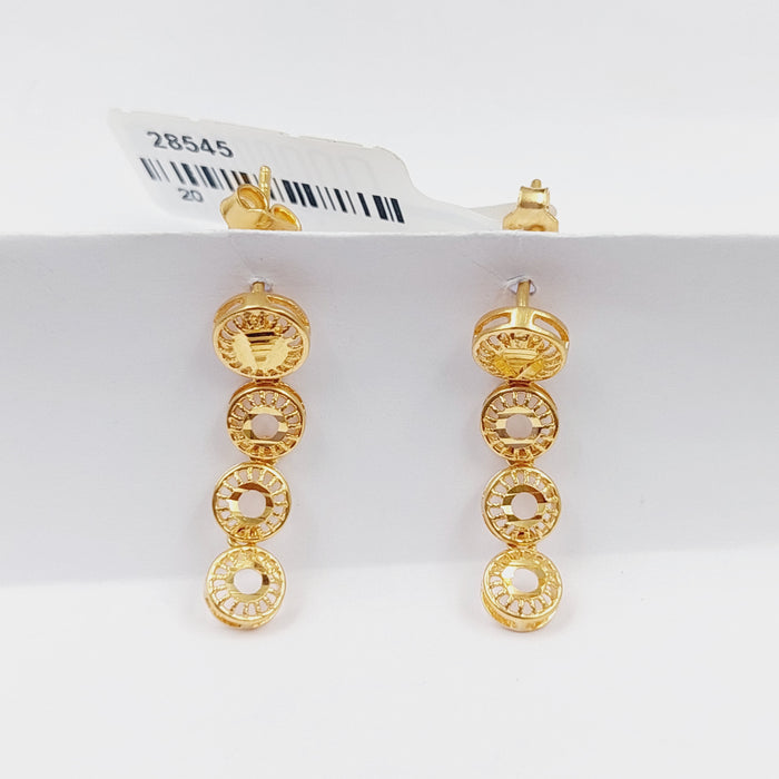 Kuwaiti Earrings Made Of 21K Yellow Gold by Saeed Jewelry-28545
