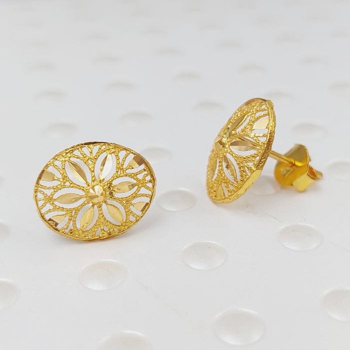 21K Gold Kuwaiti Earrings by Saeed Jewelry - Image 1