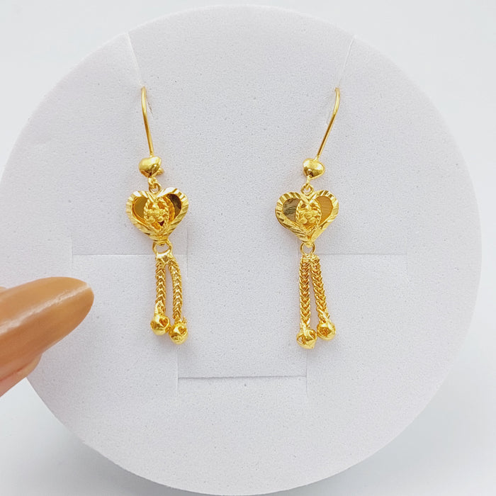 21K Kuwaiti Earrings Made of 21K Yellow Gold by Saeed Jewelry-25591