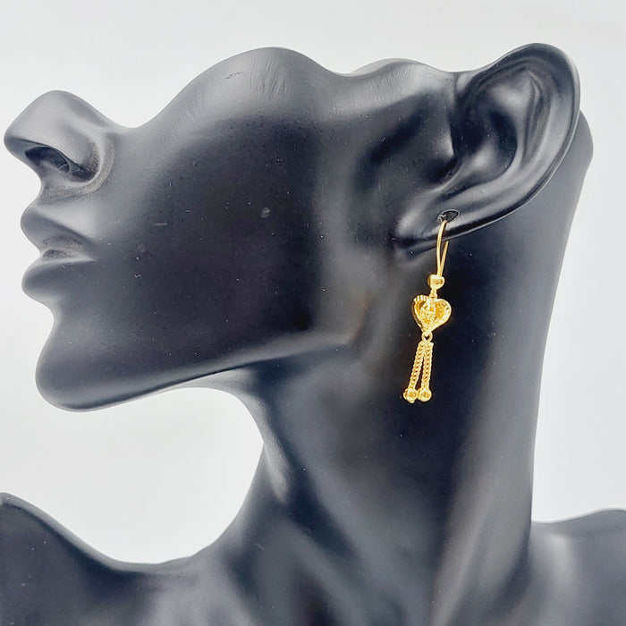 21K Kuwaiti Earrings Made of 21K Yellow Gold by Saeed Jewelry-25591