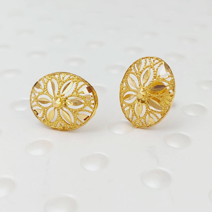 21K Gold Kuwaiti Earrings by Saeed Jewelry - Image 3