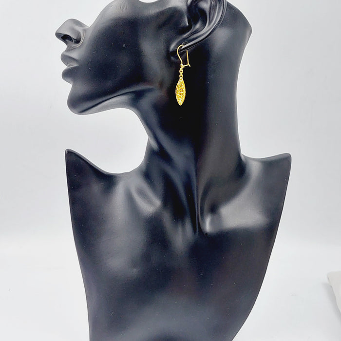 21K Kuwaiti Earrings Made of 21K Yellow Gold by Saeed Jewelry-25582