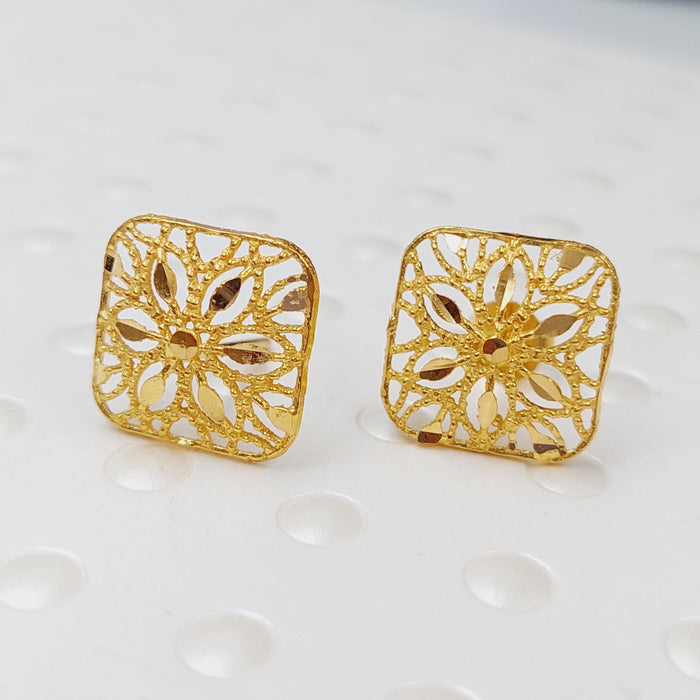 21K Gold Kuwaiti Earrings by Saeed Jewelry - Image 3