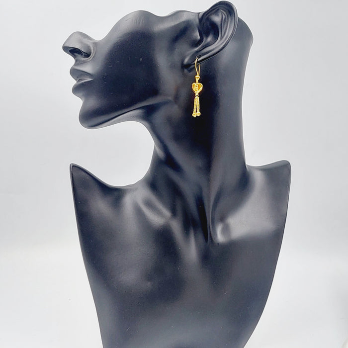 21K Kuwaiti Earrings Made of 21K Yellow Gold by Saeed Jewelry-25591