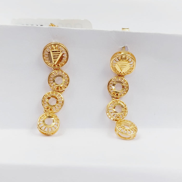 Kuwaiti Earrings Made Of 21K Yellow Gold by Saeed Jewelry-28545
