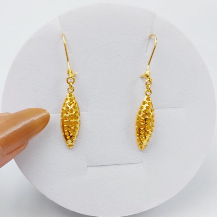 21K Kuwaiti Earrings Made of 21K Yellow Gold by Saeed Jewelry-25582