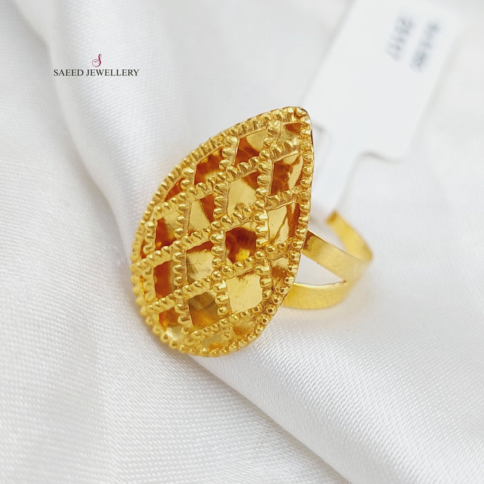 21K Kuwaiti Ring Made of 21K Yellow Gold by Saeed Jewelry-25117