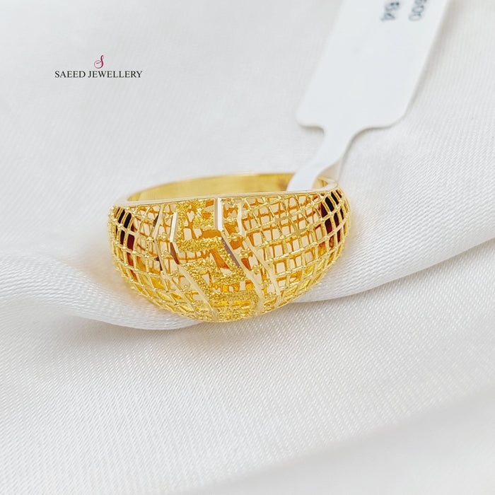 21K Kuwaiti Ring Made of 21K Yellow Gold by Saeed Jewelry-25164