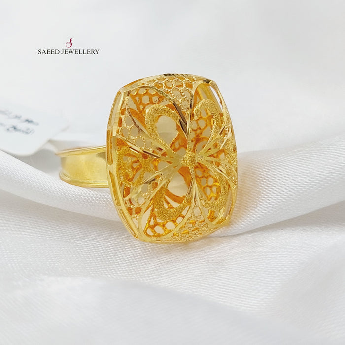 21K Kuwaiti Ring Made of 21K Yellow Gold by Saeed Jewelry-26748