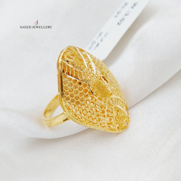 21K Kuwaiti Ring Made of 21K Yellow Gold by Saeed Jewelry-25159