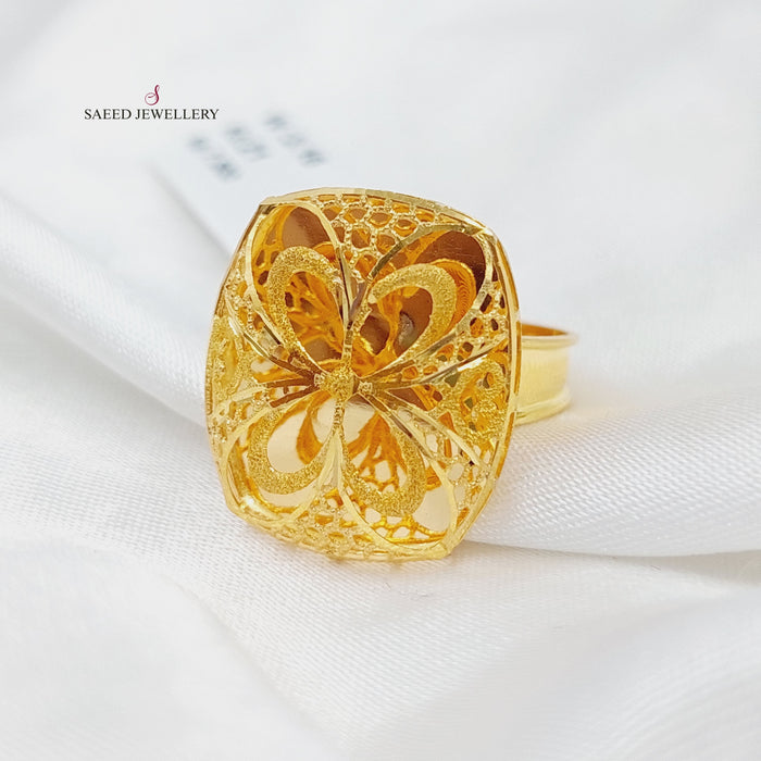 21K Kuwaiti Ring Made of 21K Yellow Gold by Saeed Jewelry-26748