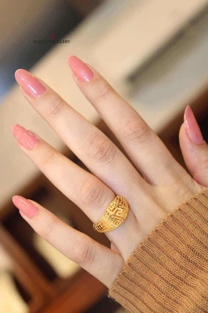 21K Kuwaiti Ring Made of 21K Yellow Gold by Saeed Jewelry-25164