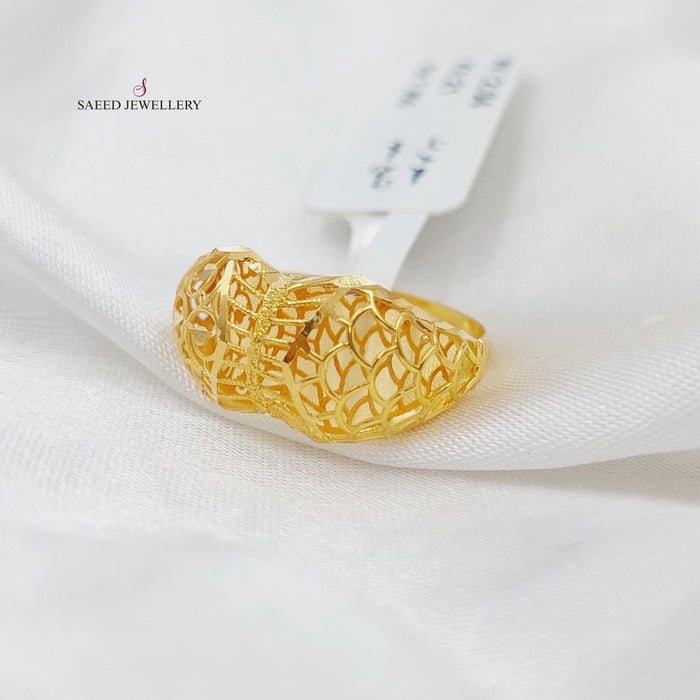 21K Kuwaiti Ring Made of 21K Yellow Gold by Saeed Jewelry-26750