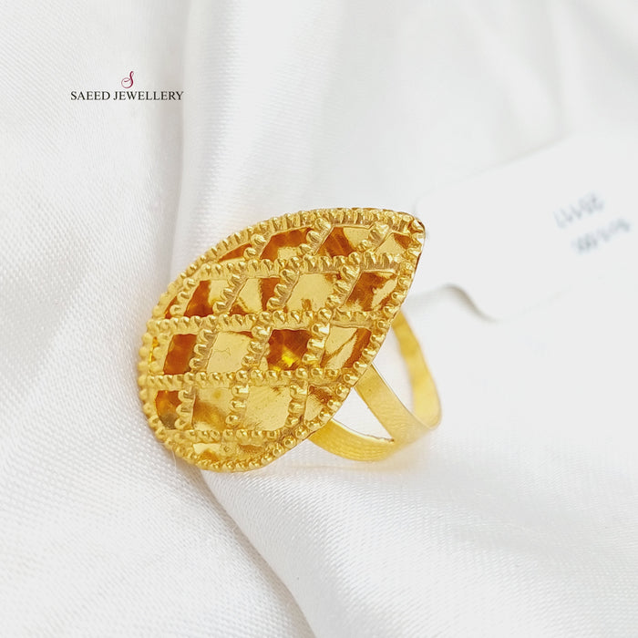 21K Kuwaiti Ring Made of 21K Yellow Gold by Saeed Jewelry-25117