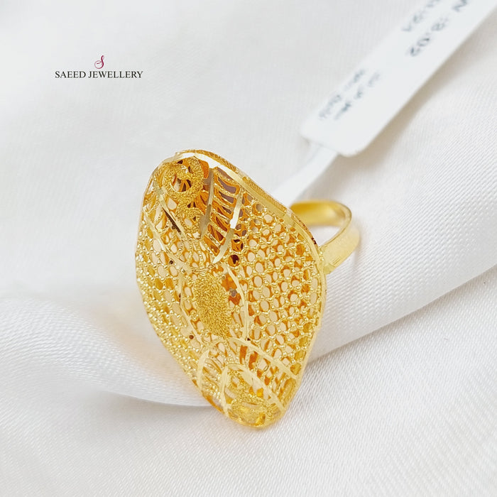 21K Kuwaiti Ring Made of 21K Yellow Gold by Saeed Jewelry-25159