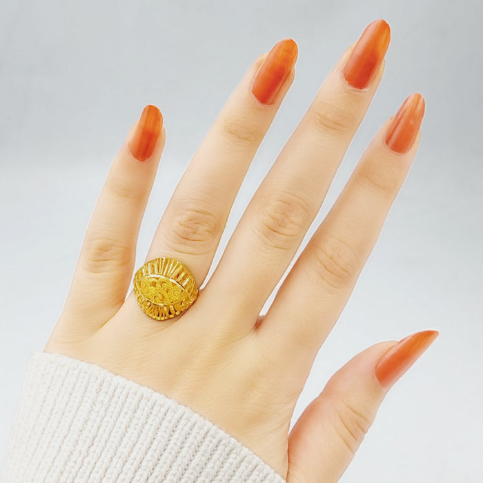 21K Kuwaiti Ring Made of 21K Yellow Gold by Saeed Jewelry-25805